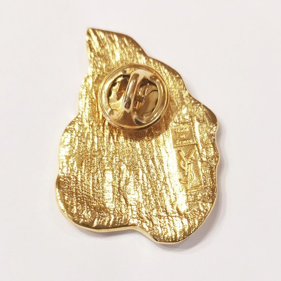 Vintage Authentic YSL Yves Saint Laurent Golden Pin/Brooch in EUC - Picture 2 of 4